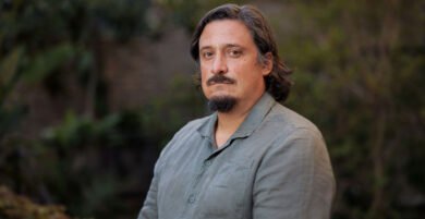 Matías Asún hablando durante una conferencia de Greenpeace sobre justicia ambiental y derechos humanos en América Latina.