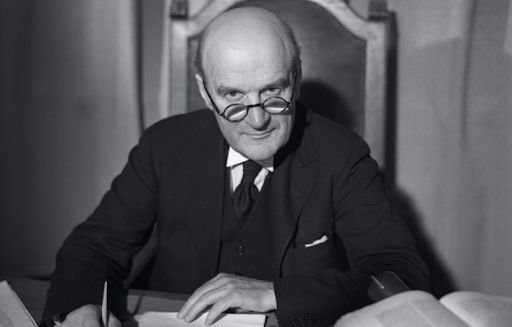 Retrato de Geoffrey Lawrence, juez británico principal del Juicio de Nuremberg, reconocido por su rol en la condena a líderes nazis tras la Segunda Guerra Mundial.